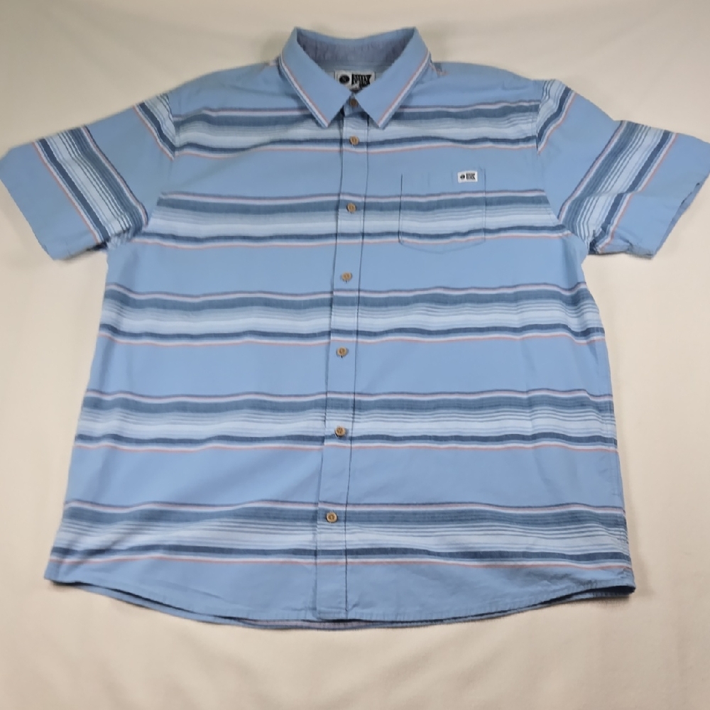Salty Crew Light Blue Striped Button Down Shirt